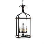 4-Light Lantern with Rustic Black Finish
