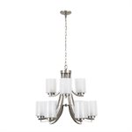 9-Light Chandelier in Brushed Nickel Finish