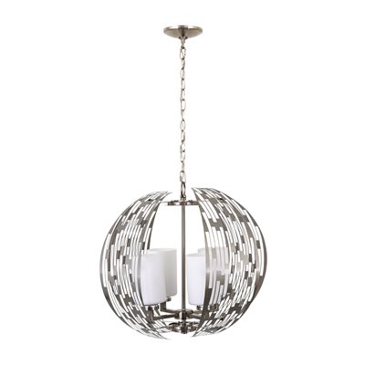 4-Light Contemporary Chandelier in Brushed Nickel