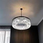 8 Light Chandelier in Black Finish