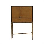 Charisse Cabinet in Espresso and Forged Distressed Brass