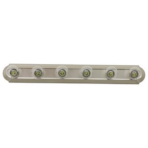 6 Light Bathroom Vanity in Satin Nickel Finish