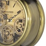 Aged Bronze and Brass Gears Table Clock