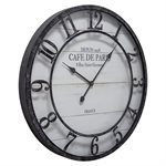 Cafe De Paris Shiplap Wall Clock