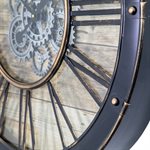 Round Venetian Woodgrain Gear Clock