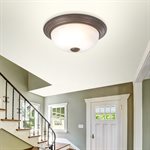 1 Light Flush Mount in Dark Brown Finish