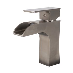 Single handle lavatory faucet brushed nickel